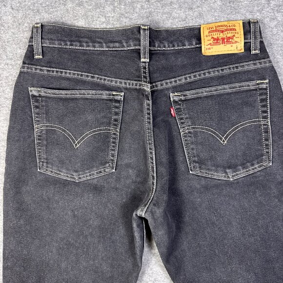 Vintage Levis Jeans Womens 12 Black 515 M Mis Boot Cut Low Rise Stretch Faded - Picture 10 of 11